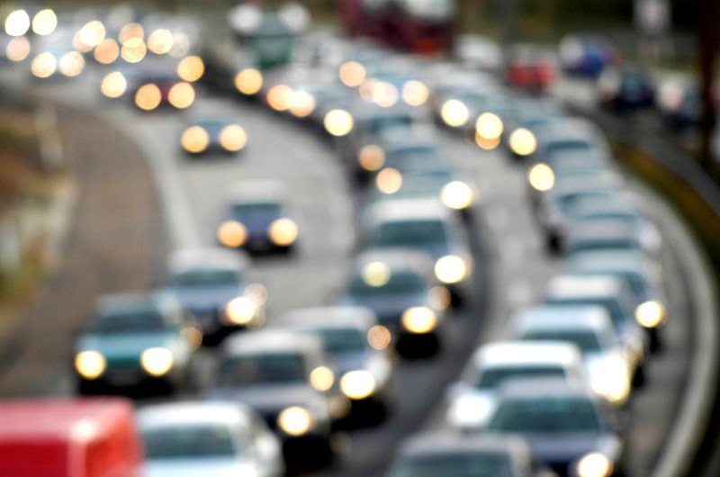 Foto af en trafikprop på motorvej