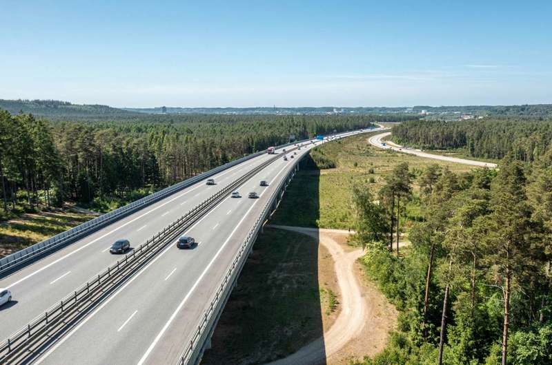 Luftfoto af Silkeborgmotorvejen