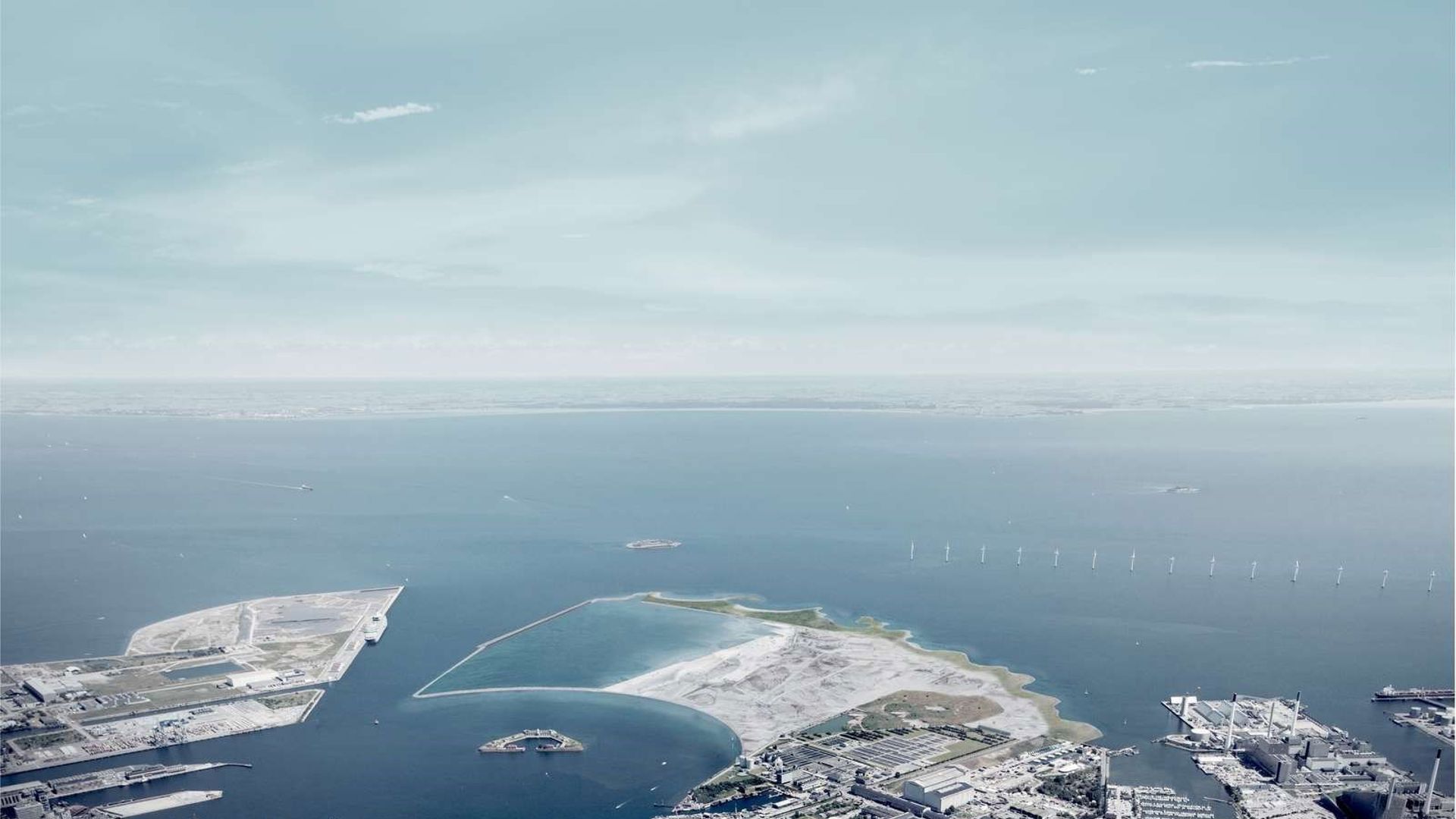 Et luftfoto af Københavns nordlige havn.